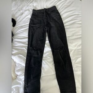 Black American eagle mom jeans